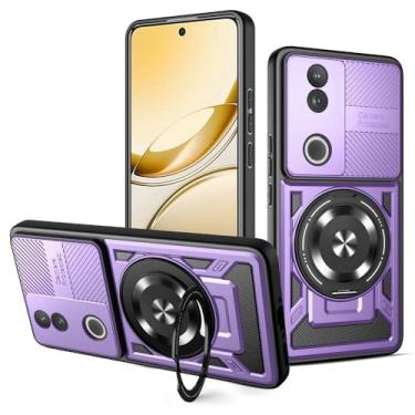 Imagem de Kukoufey Capa compatível com Vivo V50 5G V2427 / V50e 5G V2428, compatível com MagSafe, suporte magnético giratório de 360 graus, capa para celular roxa