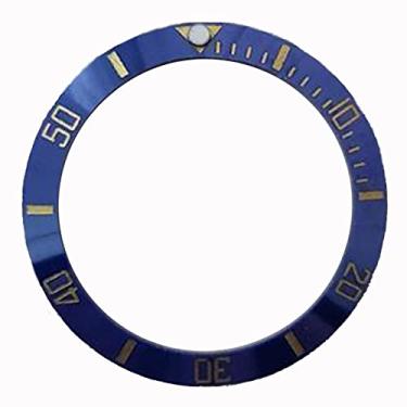 Imagem de HUAYUWA Anel de relógio com inserção de bisel de cerâmica/alumínio de 38 mm de diâmetro (com fita de 5 peças) adequado para GMT/SUB 40 mm acessórios de reparo de caixa de relógio (L, SUB, bisel de