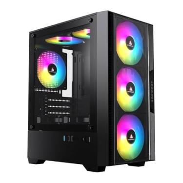 Imagem de Gabinete Gamer Acegeek Stratus Glass | Mid-Tower | Lateral de Vidro | Preto | AG-STRATUS-GLASS-BK