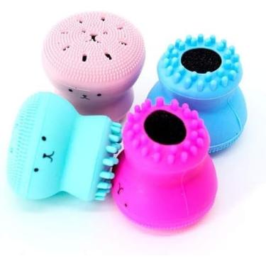 Imagem de Esponja de Limpeza Facial Esfoliante, Massageadora, Design Anatômico, Cores Sortidas
