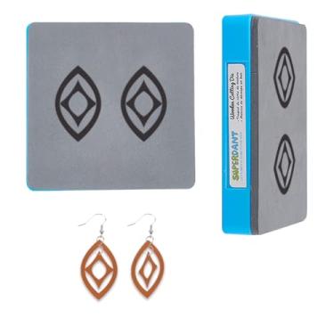 Imagem de SUPERDANT Brincos de couro em formato de lançadeira cruzada, moldes de couro, cortador de madeira, vintage, decoração de losango, matrizes de couro, para artesanato faça você mesmo, artesanato, bolsa