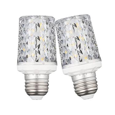 Imagem de Lâmpadas LED E26, lâmpada de cristal artesanal moderna, 4000K luz natural 18W lâmpadas LED equivalentes a 100W, ângulo de feixe de 360°, AC 85-265V, parafuso Edison SES lâmpada de milho, não regulável