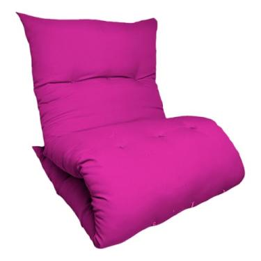 Imagem de Colchões de Futon Colchão Solteiro Dobrável Enrolável Decorativo Almofada Cores Macio Acampamento(Pink)