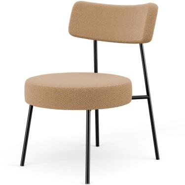 Imagem de Poltrona Decorativa Para Sala De Estar Base Fixa Londres L02 Bouclê Mostarda - Lyam