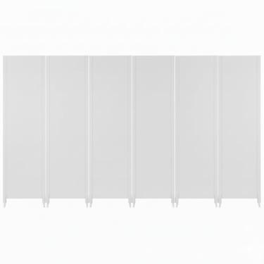 Imagem de Biombo Liso Reto Fechado Pintado Divisor De Ambiente Preto ou Branco Com Pé Jt Home (BRANCO, 6 FOLHAS DE BIOMBO)