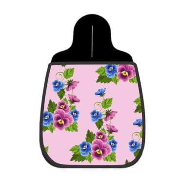 Imagem de Lixeira De Carro Organizador Lixinhocar Estampa Violetas Fundo Rosa Claro