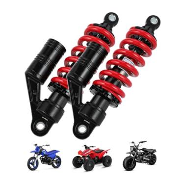 Imagem de NACORE Amortecedor traseiro de motocicleta de 280 mm com airbag externo universal para Dirt Pit Bike Off Road Mini Scooter, vermelho vintage, pacote com 2