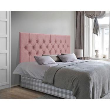 Imagem de Cabeceira Cama Casal Queen Box Estofada 1,60 CAPITONÊ Suspensa - Rose 