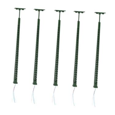 Imagem de menolana Conjunto de 5 postes de iluminação pública em escala 1:87 com LED, acessórios para maquetes de trens e ferrovias em miniatura, Verde