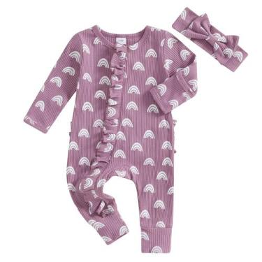 Imagem de Conjunto de roupas de inverno Socutebabe Baby Girl Ruffle Romper 3-6M