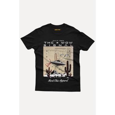 Imagem de Camiseta Nerd Chic Sinal Wow: Aliens mantendo contato - Presente Criativo Geek-Unissex