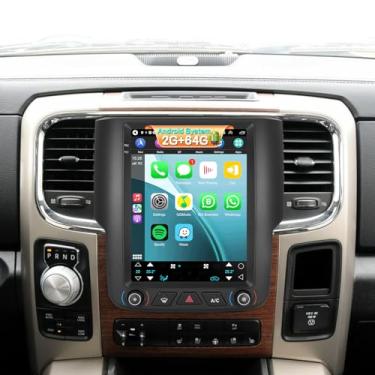 Imagem de [2 + 64 GB] Rádio de carro para Dodge RAM 1500 2500 3500 2013-2018 (para Auto AC) com Carplay e Android Auto, 24.6 cm Android Touch Screen RAM Stereo, 1080P/HiFi Audio/Bluetooth/FM RDS/SWC