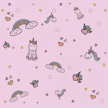 Imagem de Papel De Parede Infantil Unicórnio Menina