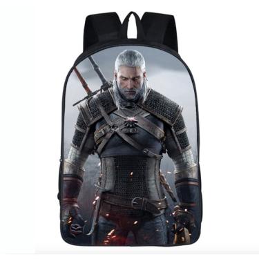 Imagem de Mochila escolar para estudantes Witchers Wild Hunt Geralt of Rivia