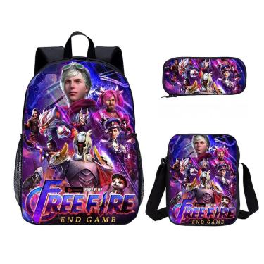 Imagem de Conjunto de mochilas Frees Fires School Bag Satchel Anime 3 unidades