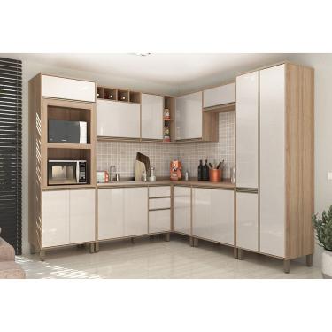 Imagem de Armario de Cozinha Completa Modulada 8 Pecas sem Tampo de 120 Mel Luciane Moveis