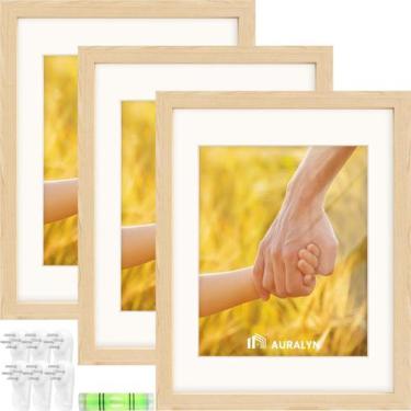 Imagem de Conjunto de 3 molduras de parede AURALYN, 11x14, grão de madeira