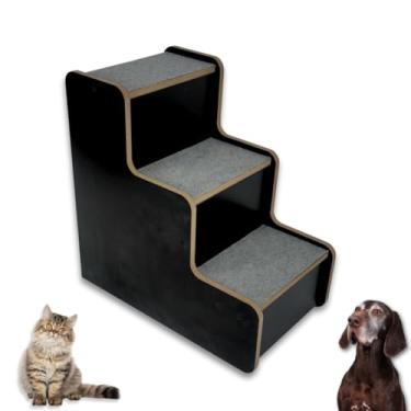 Imagem de Escada Cachorro Reforçado MDF 15mm Suporta 45kg Exclusivo Seguro Premium Escada Pet - Preto