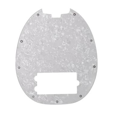 Imagem de TTETTZ Escudo para Guitarra Baixo, Placa Protetora Anti-riscos com 9 Furos, Acessório de Reposição, Ferragens de Proteção, Branco Brilhante
