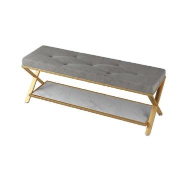 Imagem de Armários para sapatos com prateleiras para sapatos Banco de armazenamento sapatos, banco entrada, organizador, rack para corredor(Gray,80 * 35 * 45CM)