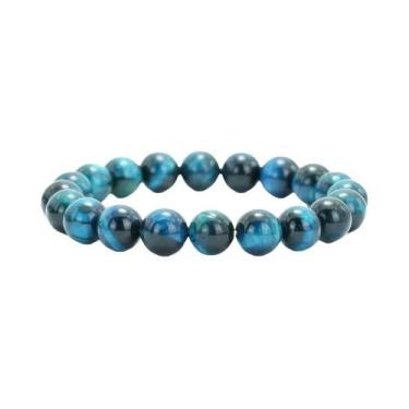 Imagem de Pulseira De Olho De Tigre Azul Para Homens E Mulheres 6/8/10/12mm Joia