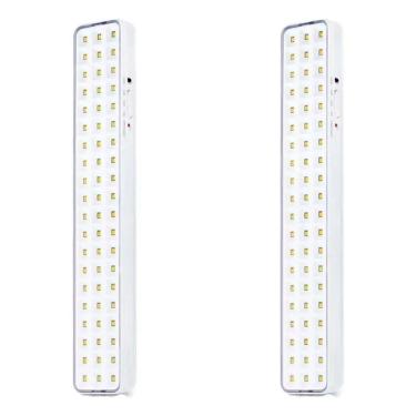 Imagem de 2X Kit 2 Luminária Emergência 5W 60 Leds Recarregável 6500