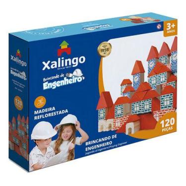 Imagem de Brincando De Engenheiro 120 Peças Educativo Infantil Xalingo Aprendend
