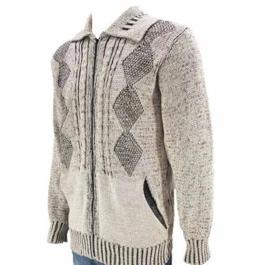 Imagem de Jaqueta Masculina Gola Polo Wanisser - Katlen Tricot, Bege, G