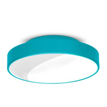 Imagem de Plafon Painel Sobrepor 2 Lâmpadas Redondo Soquete E27 Azul