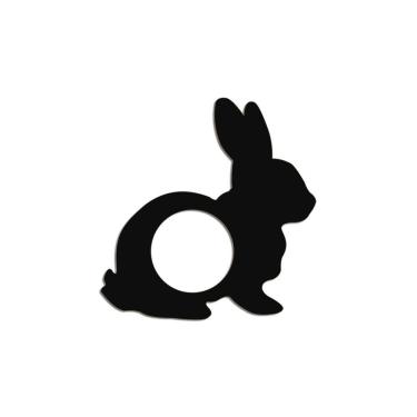 Imagem de Porta Guardanapo Coelho Kit 4 Peças 8cmx8cm - Cria Arte Laser Preto