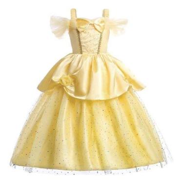 Imagem de Vestido Fantasia Princesa Bela E Fera La Belle Luxo Infantil Tamanho:9