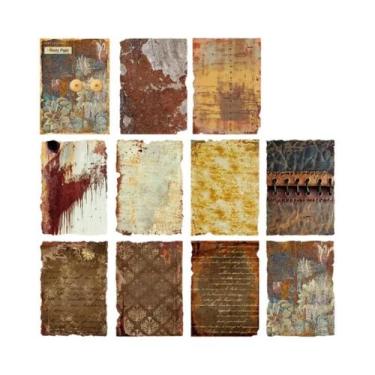 Imagem de Papel Vintage Efeito Ferrugem 30 Folhas Para DIY, Planner, Diário Arte