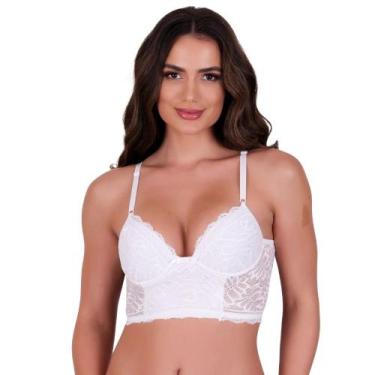 Imagem de Sutiã com Bojo de Renda Cropped Ludmila - NAKA MODAS, P, Branco