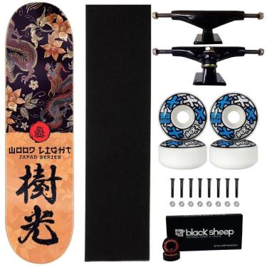 Imagem de Skate Wood Light Japan Serie 8.0 Montado Profissional Next 53-Masculino