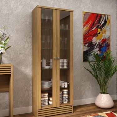 Imagem de Cristaleira com 2 Portas de Vidro - Natural - Tecno Mobili, Natural