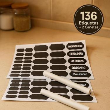 Imagem de Kit 136 Etiquetas Adesivas Lousa BSMIX 2 Canetas Apagáveis Reutilizáve