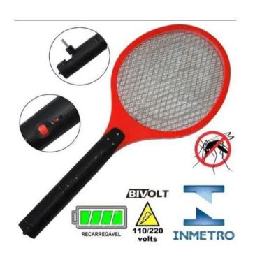 Imagem de Raquete Elétrica Bivolt Mata Inseto Pernilongo Cor Sortidas