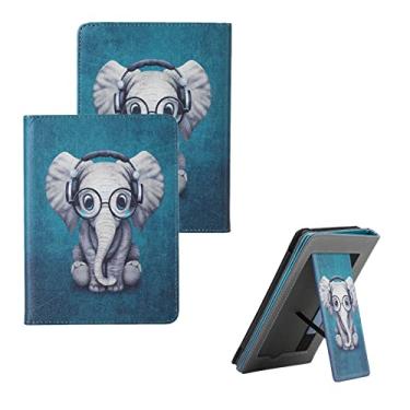 Imagem de Capa com suporte para Kindle Paperwhite 10ª geração 2018/Kindle Paperwhite 5ª 6ª 7ª antes de 2018 - Capa protetora inteligente com alça de mão, compartimento para cartão, hibernar/despertar automático
