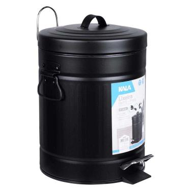 Imagem de Lixeira Retrô Com Balde Removível 5L Preto Kala
