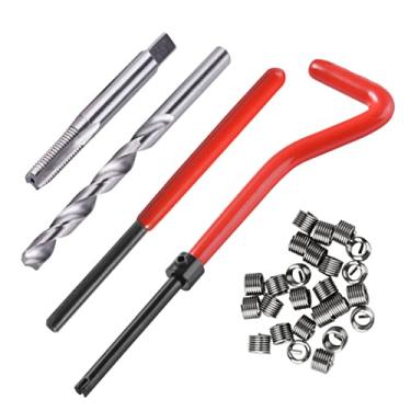 Imagem de YAKAMOZ Kit de Inserção de Rosca para Reparo de Roscas Danificadas, Conjunto de Ferramentas para Reparação de Furos Internos Helicoil Tipo M6