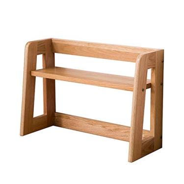 Imagem de KIZQYN Estante de livros para mesa estante para casa estantes multifuncionais para escritório rack para documentos rack de armazenamento para sala de livros (cor bege/marrom) estante (cor: bege)