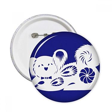 Imagem de Ano do cão animal chinês, padrão do zodíaco, broches, decoração de roupas, 5 peças, presente