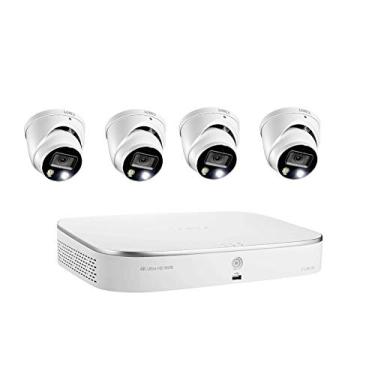 Imagem de Lorex 4K Ultra HD de 8 canais Fusão 2TB Sistema NVR com 4xE892DD Dome inteligente Dissuasão 4K câmeras IP, 150ft Night Vision, CNV, Áudio, Lorex Início