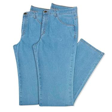 Imagem de Kit 2 Calças Jeans Masculina Tradicional (42, Azul Claro c/Azul Claro)