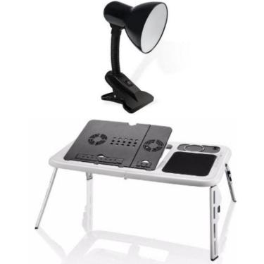 Imagem de Mesa Dobrável Notebook Usb Luminária Garra Table Lamp