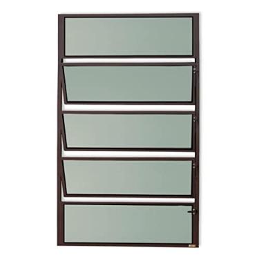 Imagem de Janela de Aluminio Basculante Master Vidro Boreal 100cm x 60cm Brimak Corten
