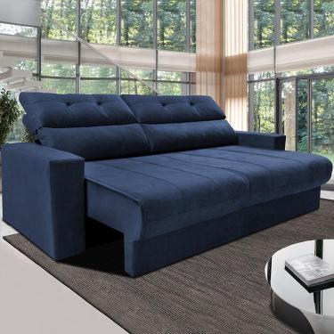 Imagem de Sofá 3 lugares Cama inBox Clean com assento Retrátil e encosto Reclinável em tecido Velusoft com 170 cm de largura 
