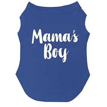 Imagem de Camiseta Mama's Boy Dia dos Namorados Tamanhos para filhotes, brinquedos e raças grandes (azul royal, 3GG 6)
