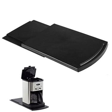 Imagem de HauSun Organizador de cozinha para máquina de café deslizante, armazenamento de bancada para liquidificador, torradeira eletrodomésticos de cozinha - 30,48 cm, prateleira deslizante de base livre de BPA, com rodinhas lisas, 1 pacote, preto