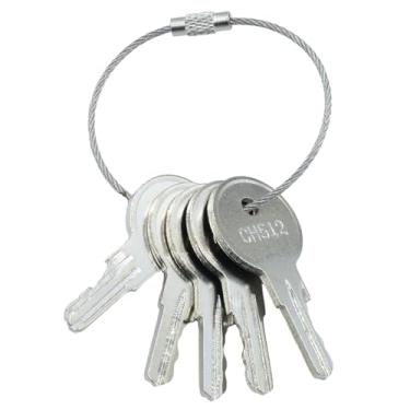 Imagem de PLENTZOM Código CH512 de chaves de fechadura de porta, compatível com caixa de ferramentas Bauer, trailer, barcos, interruptores (5, prata)